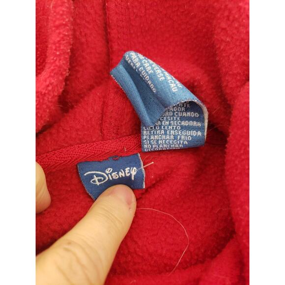 Disney Red Mickey Mouse Sweatshirt Mens Large Fleece Hoodie Kangaroo Pocket - Picture 6 of 16